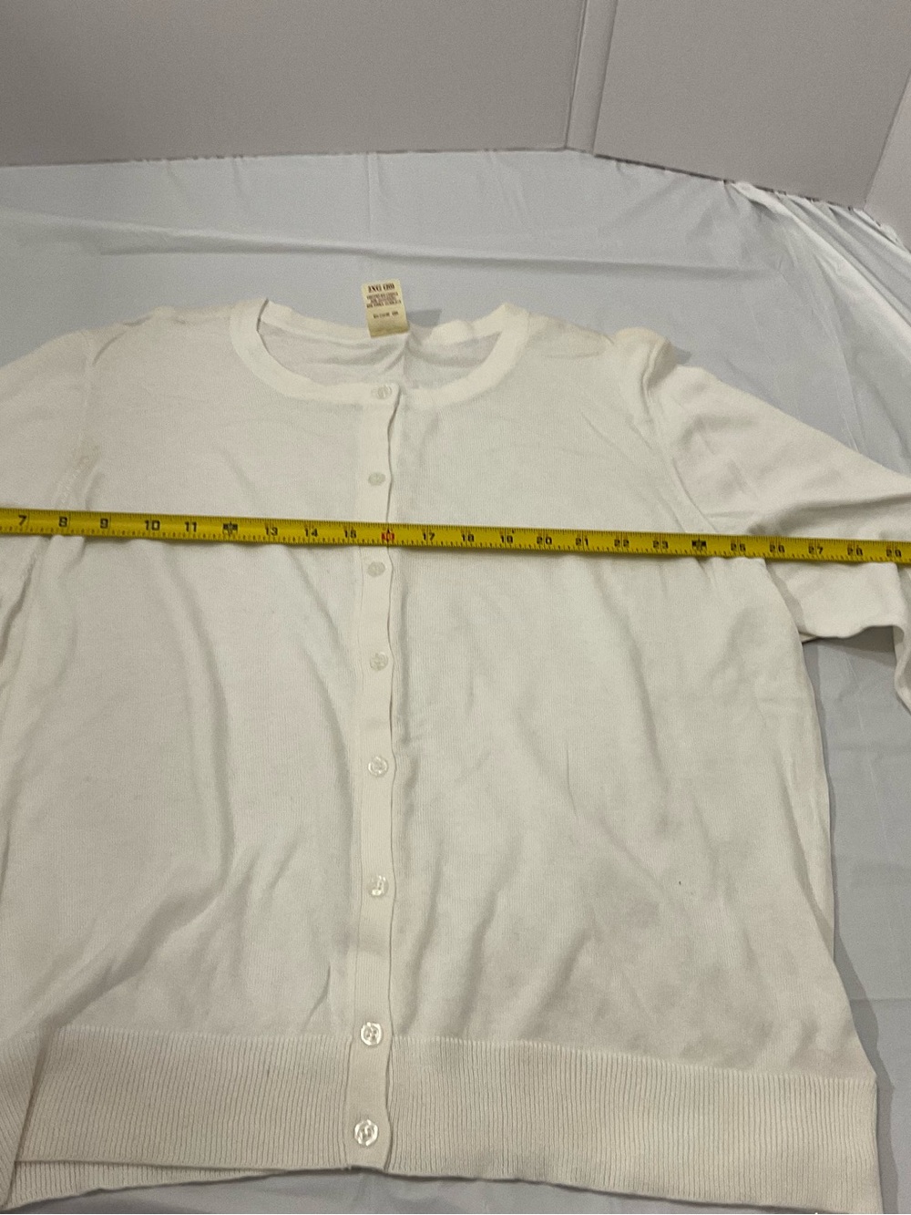 Faded Glory White Button-Front Cardigan Sweater - Picture 2 of 6